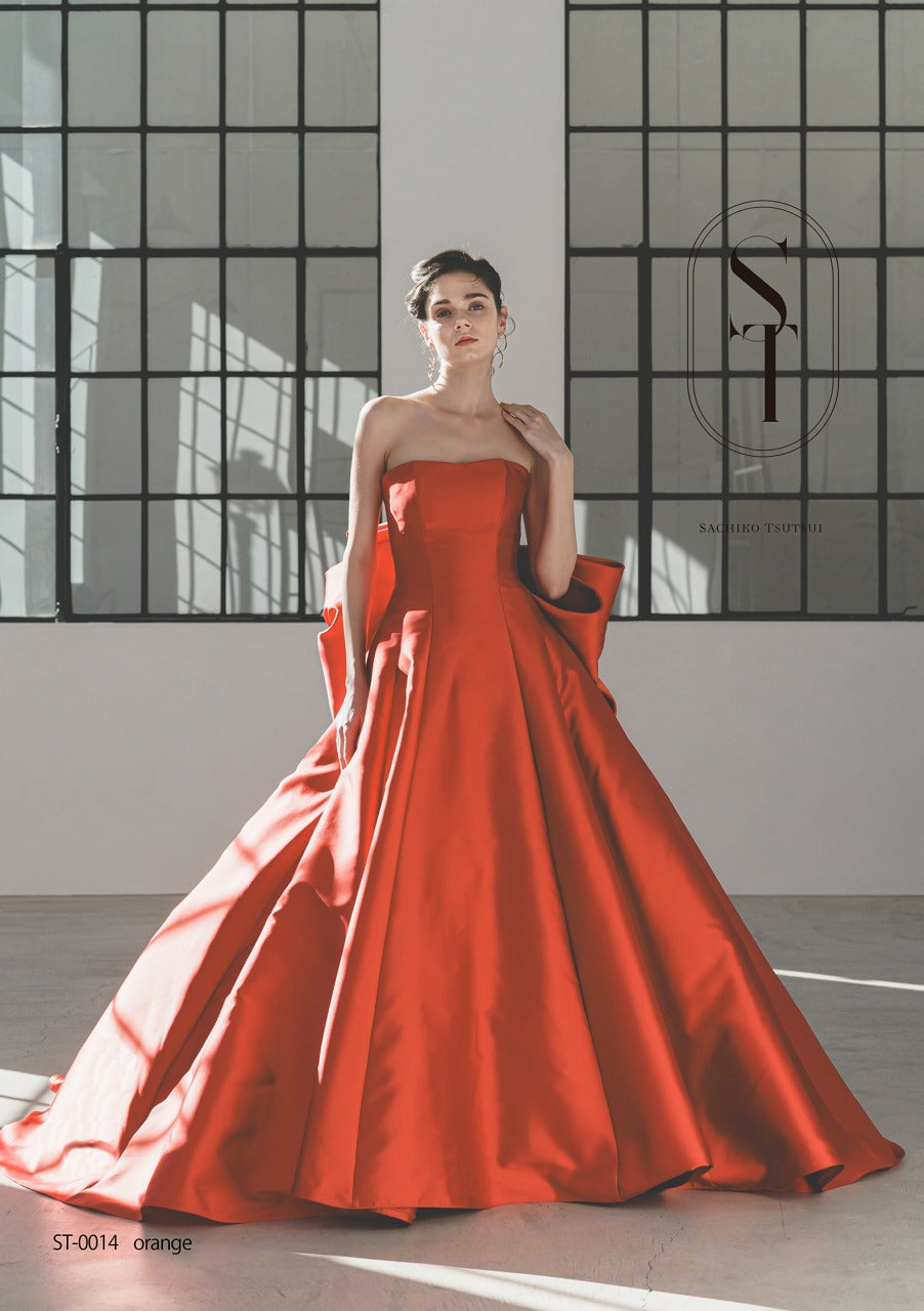ST0014 orange【結婚式 カラードレス レンタル】
