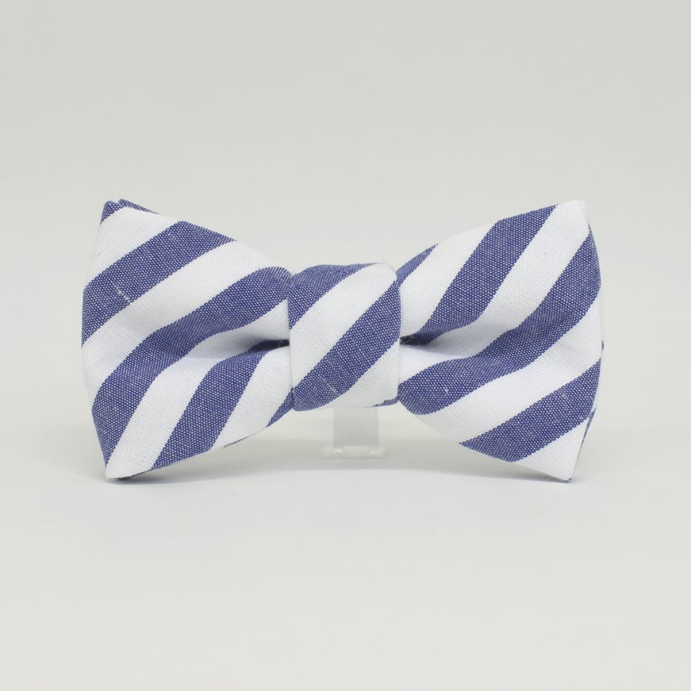 【kids】ストライプ青 【結婚式 キッズ こども 蝶ネクタイ】