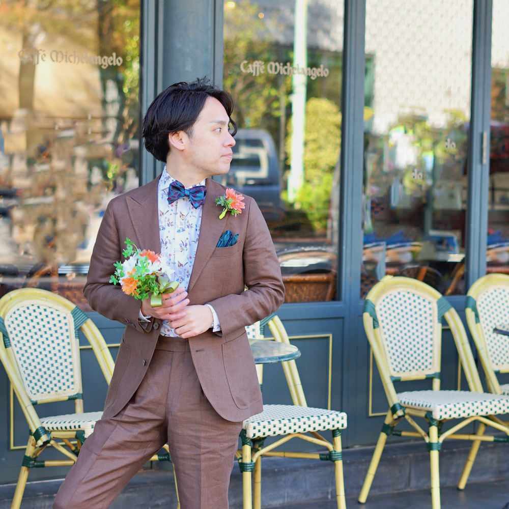 【秋冬婚 オーダーメイド ナチュラルウェディングスーツ】TAGARU 結婚式 タキシード ブラウン 【結婚式 タキシード オーダーメイド】