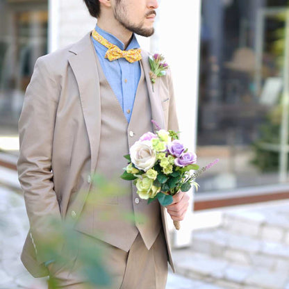 【秋冬婚 オーダーメイド ナチュラルウェディングスーツ】TAGARU 結婚式 タキシード ベージュ 【結婚式 タキシード オーダーメイド】