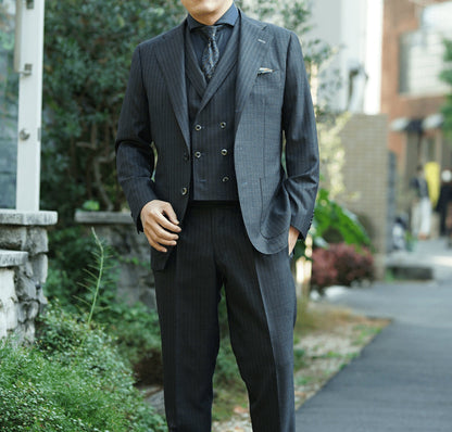 パーティー用 グリーン系オーダースーツ インポート生地 【結婚式 タキシード オーダーメイド】