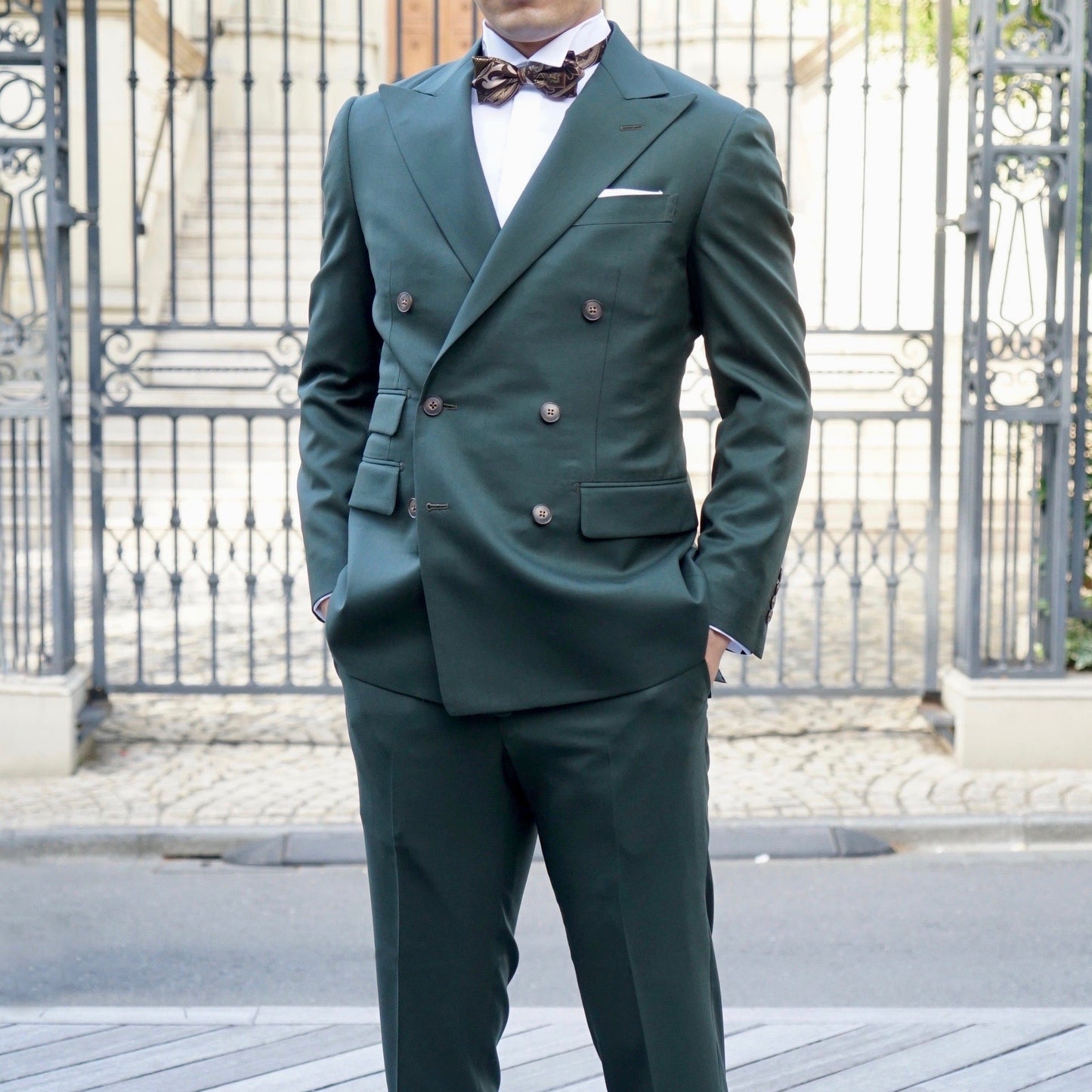 パーティー用 グリーン系オーダースーツ 国産生地 【結婚式 タキシード オーダーメイド】