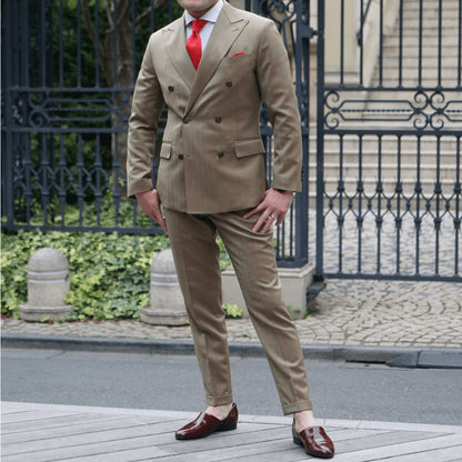 パーティー用 ブラウン系オーダースーツ インポート生地 【結婚式 タキシード オーダーメイド】