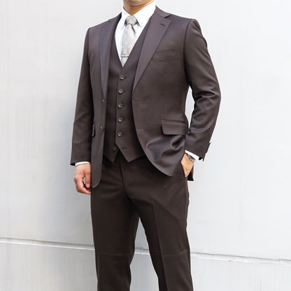 パーティー用 ブラウン系オーダースーツ 国産生地 【結婚式 タキシード オーダーメイド】