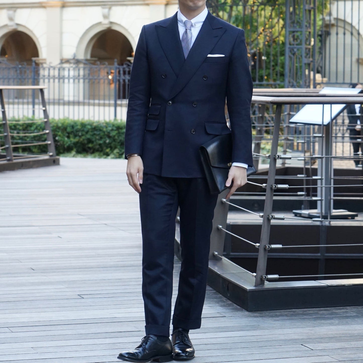 2次会用 ネイビー系オーダースーツ インポート生地 【結婚式 タキシード オーダーメイド】