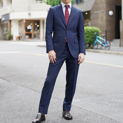2次会用 ネイビー系オーダースーツ 国産生地 【結婚式 タキシード オーダーメイド】