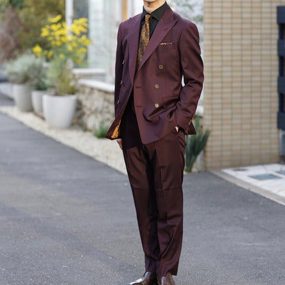 2次会用ブラウン系オーダータキシードインポート生地 【結婚式 タキシード オーダーメイド】