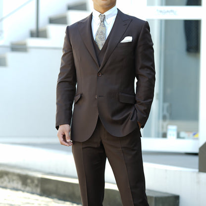 2次会用ブラウン系オーダータキシード 国産生地 【結婚式 タキシード オーダーメイド】