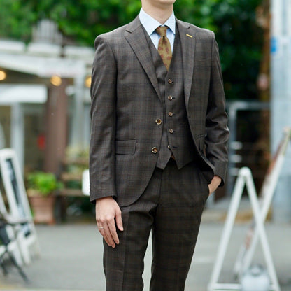 2次会用ブラウン系オーダータキシード 国産生地 【結婚式 タキシード オーダーメイド】