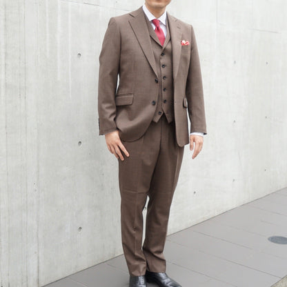 2次会用ブラウン系オーダータキシード 国産生地 【結婚式 タキシード オーダーメイド】