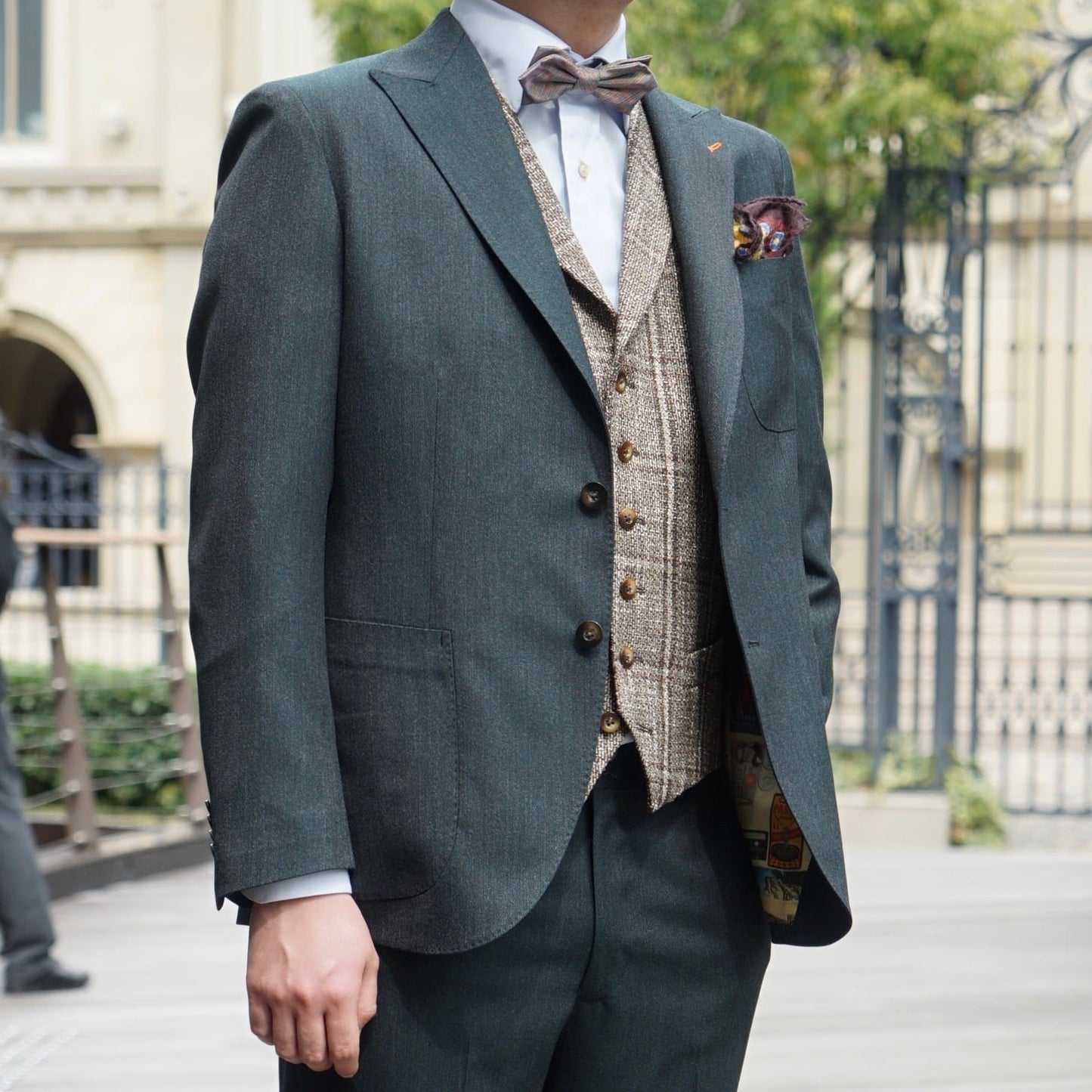 グリーン系オーダータキシード 国産生地 【結婚式 タキシード オーダーメイド】