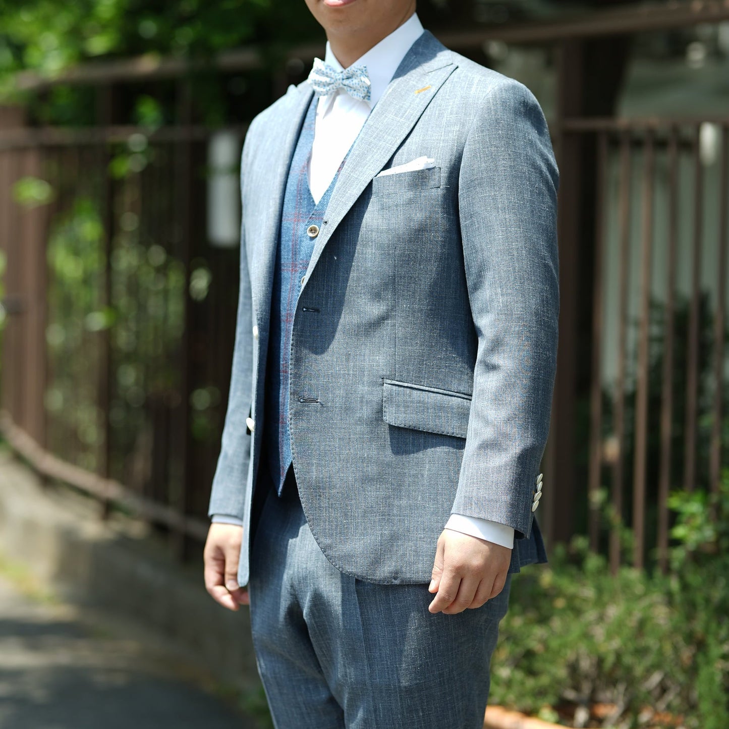 ネイビー系オーダータキシード 国産生地 【結婚式 タキシード オーダーメイド】