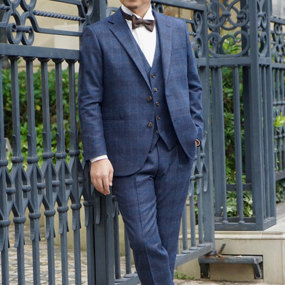 ネイビー系オーダータキシード 国産生地 【結婚式 タキシード オーダーメイド】