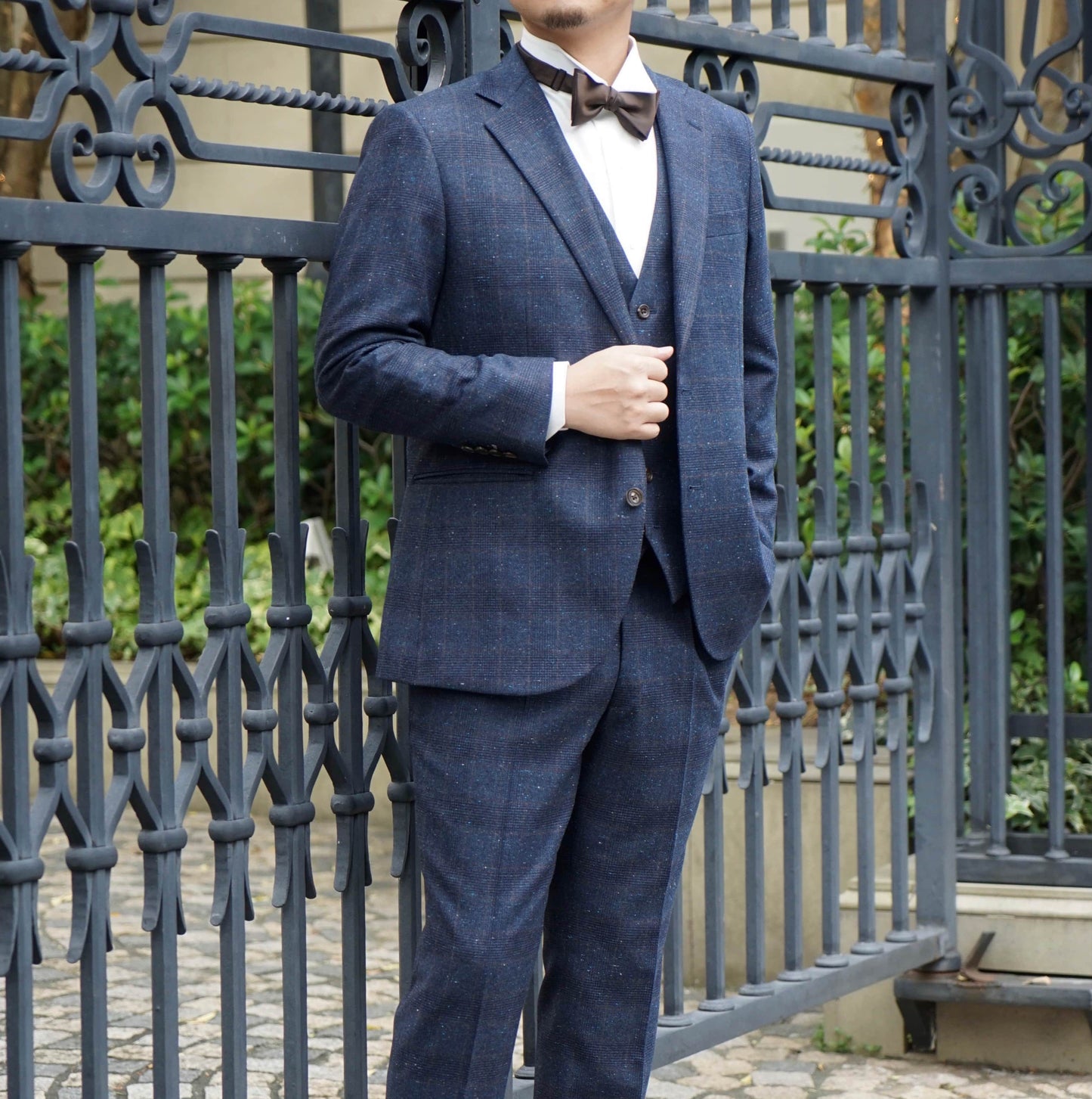 ネイビー系オーダータキシード 国産生地 【結婚式 タキシード オーダーメイド】