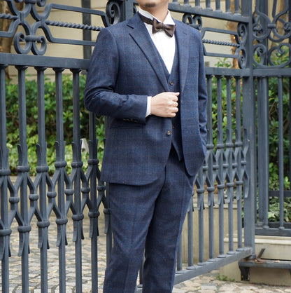 ネイビー系オーダータキシード 国産生地 【結婚式 タキシード オーダーメイド】
