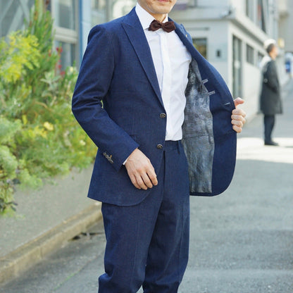 ネイビー系オーダータキシード 国産生地 【結婚式 タキシード オーダーメイド】