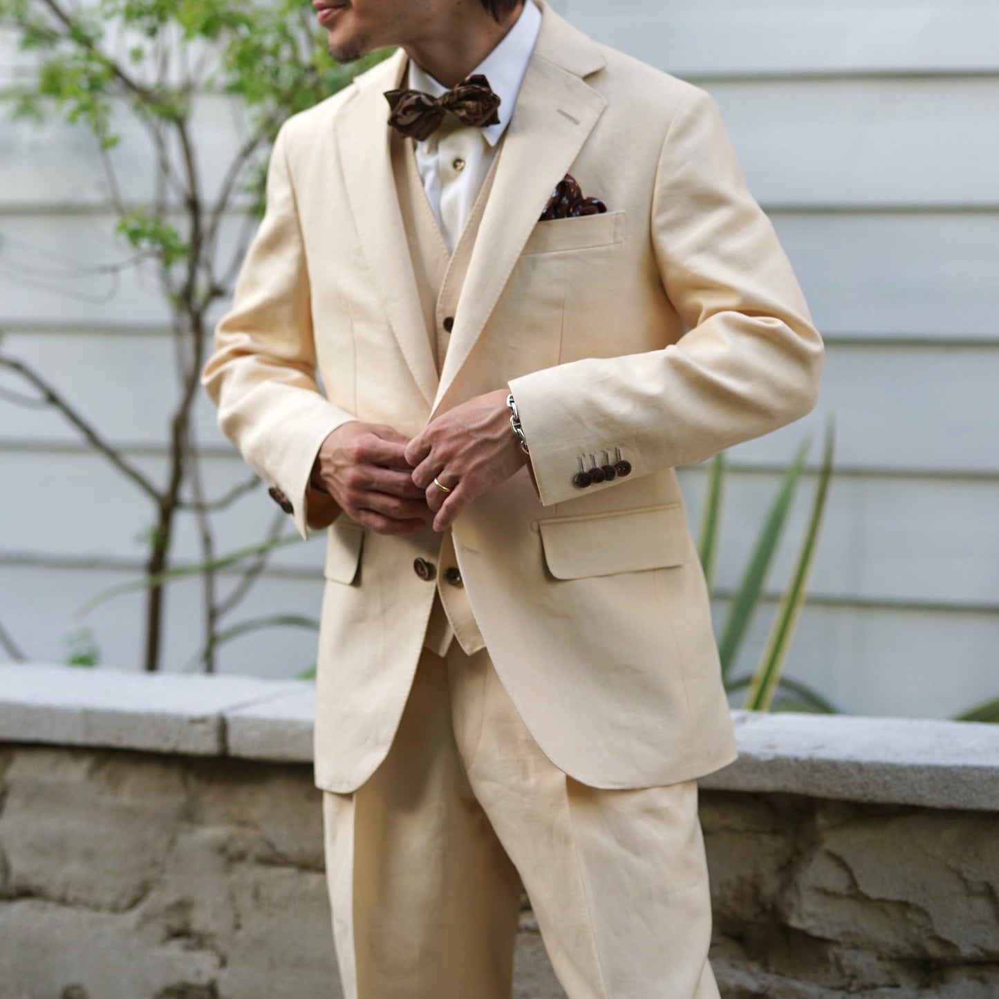 ブラウン系オーダータキシード インポート生地 【結婚式 タキシード オーダーメイド】