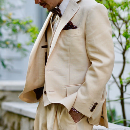 ブラウン系オーダータキシード インポート生地 【結婚式 タキシード オーダーメイド】