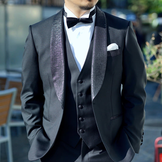 拝絹地 色柄カスタムオーダータキシード【結婚式 タキシード オーダーメイド】