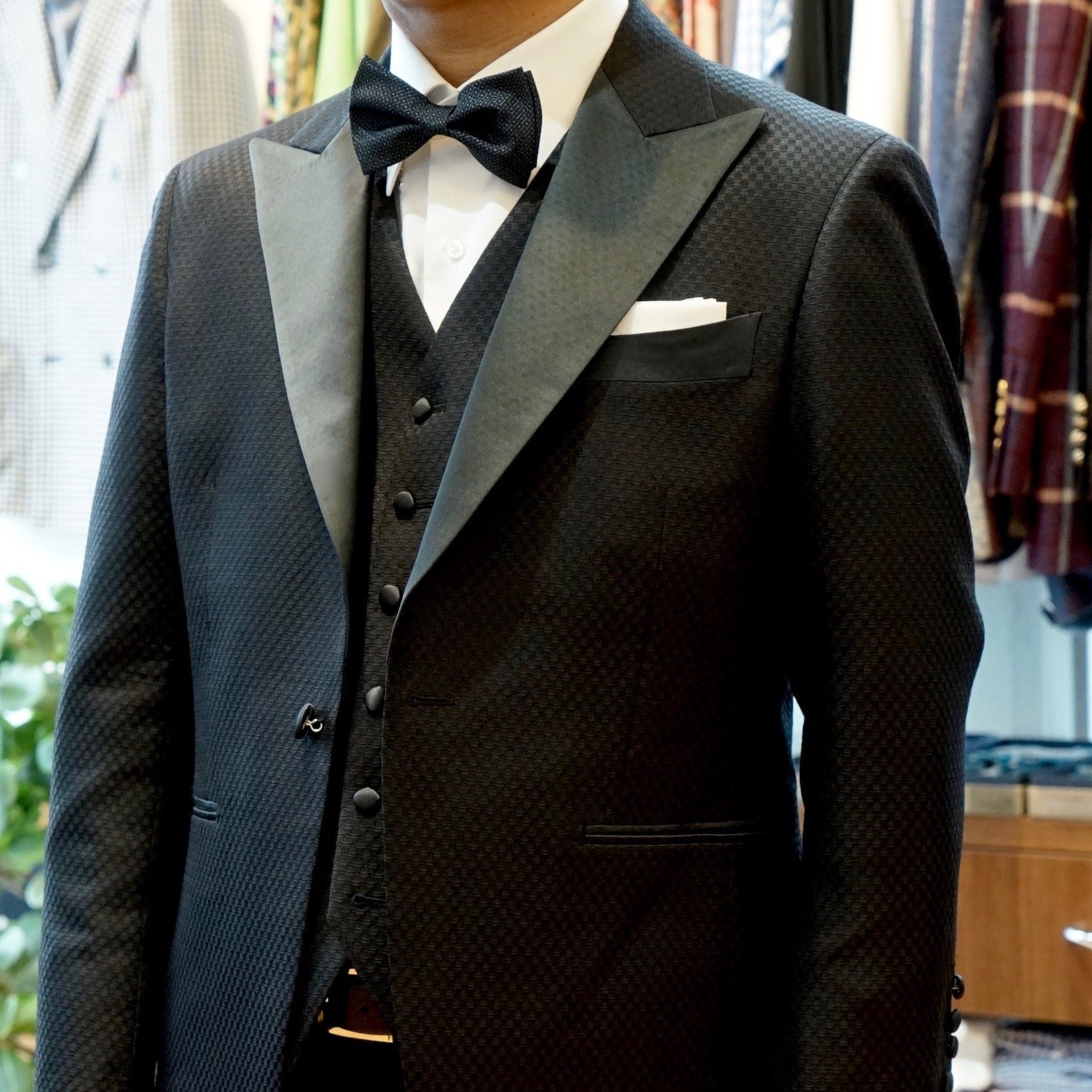 拝絹地 色柄カスタムオーダータキシード【結婚式 タキシード オーダー