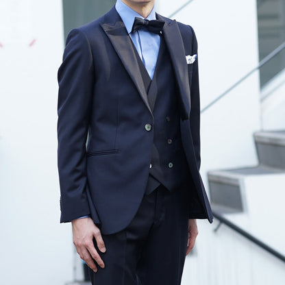 拝絹着脱式2wayオーダータキシード/ インポート生地 【結婚式 タキシード オーダーメイド】