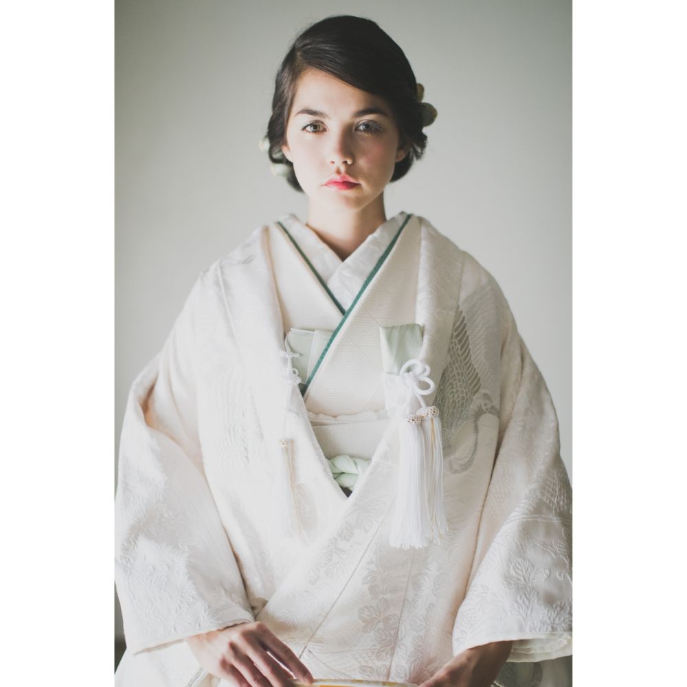 銀鶴四季花唐草文 【結婚式 和装 白無垢 レンタル】