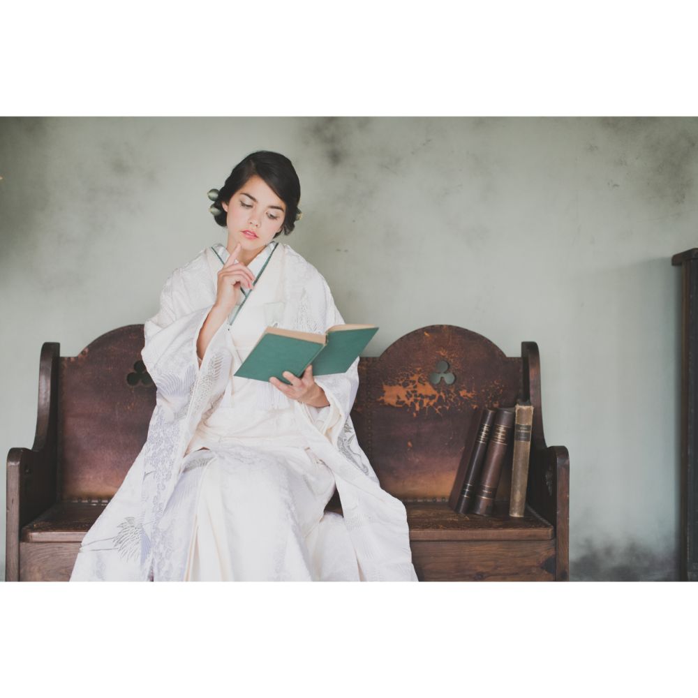 銀鶴四季花唐草文 【結婚式 和装 白無垢 レンタル】