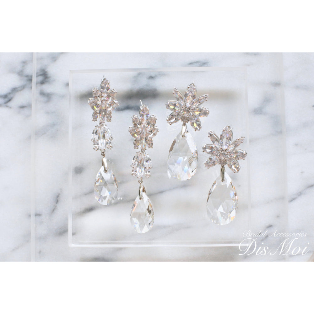 【ピアス・イヤリング】スワロフスキー×ジルコニアピアス/イヤリング ~ブライダルピアス/イヤリング~ ≪SZP-07/SZE-07≫ 【結婚式 ピアス イヤリング】