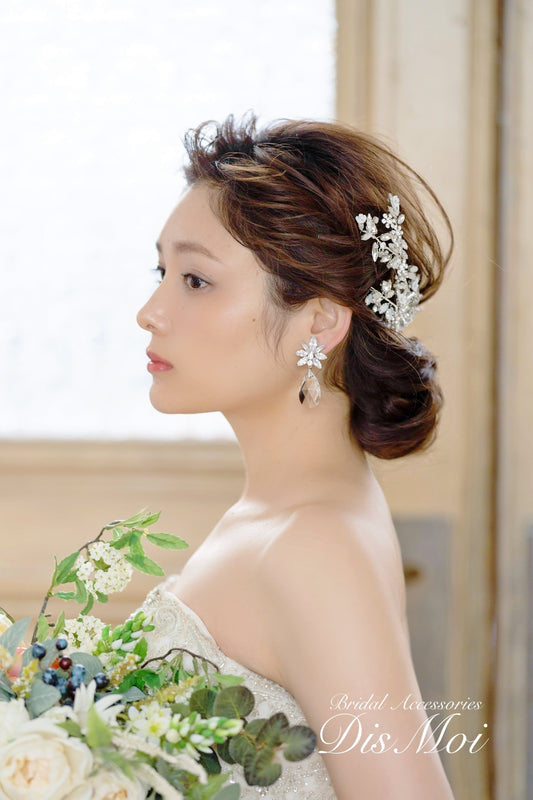 【ピアス・イヤリング】スワロフスキー×ジルコニアピアス/イヤリング ~ブライダルピアス/イヤリング~ ≪SZP-07/SZE-07≫ 【結婚式 ピアス イヤリング】