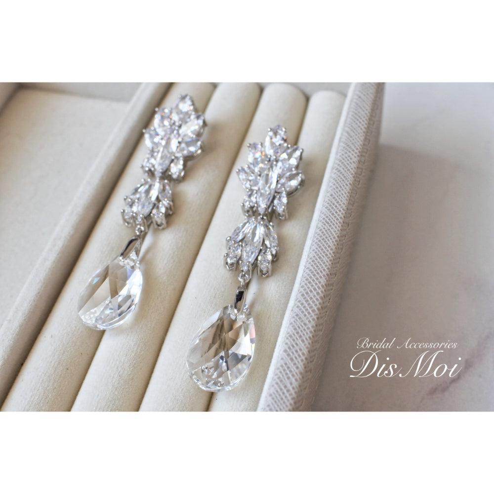 【ピアス・イヤリング】スワロフスキー×ジルコニアピアス/イヤリング ≪SZP-08/SZE-08≫ 【結婚式 ピアス イヤリング】