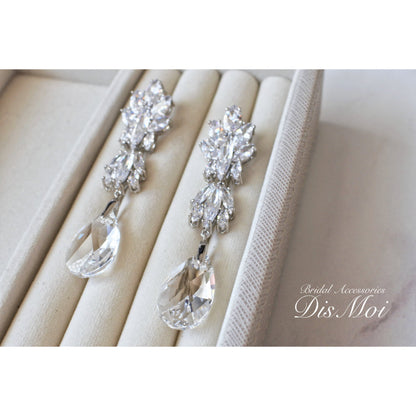 【ピアス・イヤリング】スワロフスキー×ジルコニアピアス/イヤリング ≪SZP-08/SZE-08≫ 【結婚式 ピアス イヤリング】