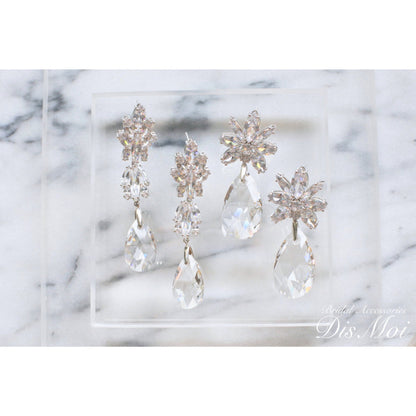 【ピアス・イヤリング】スワロフスキー×ジルコニアピアス/イヤリング ≪SZP-08/SZE-08≫ 【結婚式 ピアス イヤリング】