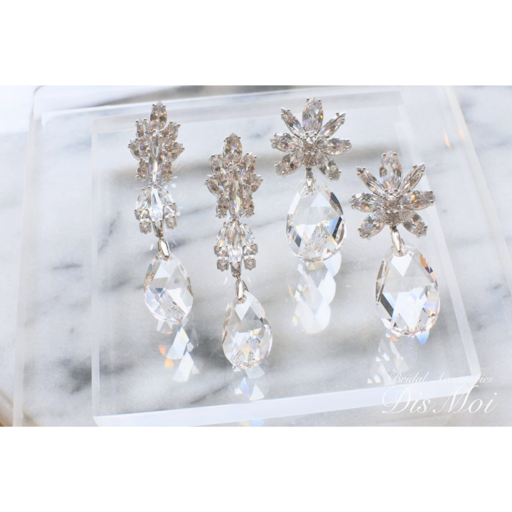 【ピアス・イヤリング】スワロフスキー×ジルコニアピアス/イヤリング ≪SZP-08/SZE-08≫ 【結婚式 ピアス イヤリング】