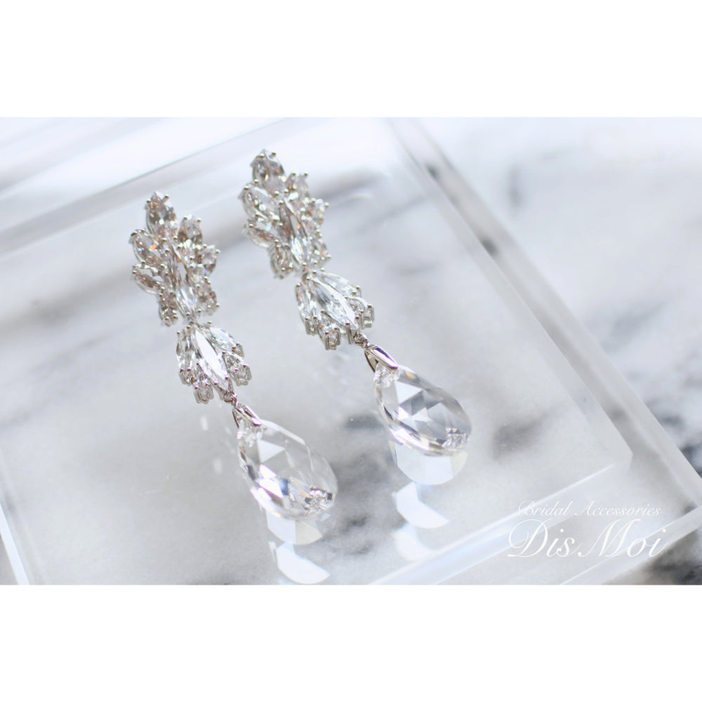 【ピアス・イヤリング】スワロフスキー×ジルコニアピアス/イヤリング ≪SZP-08/SZE-08≫ 【結婚式 ピアス イヤリング】