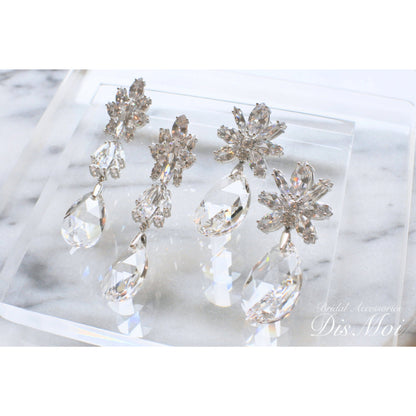 【ピアス・イヤリング】スワロフスキー×ジルコニアピアス/イヤリング ≪SZP-08/SZE-08≫ 【結婚式 ピアス イヤリング】