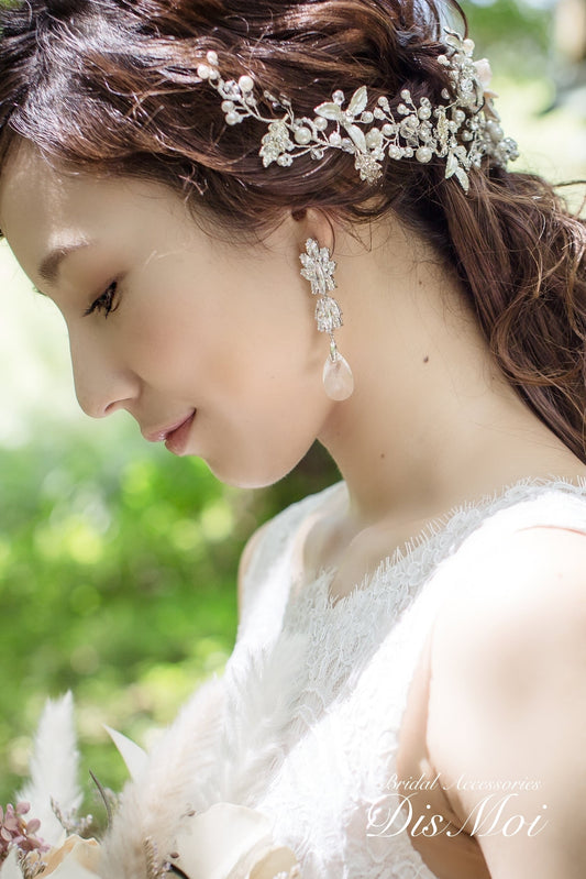 【ピアス・イヤリング】スワロフスキー×ジルコニアピアス/イヤリング ≪SZP-08/SZE-08≫ 【結婚式 ピアス イヤリング】
