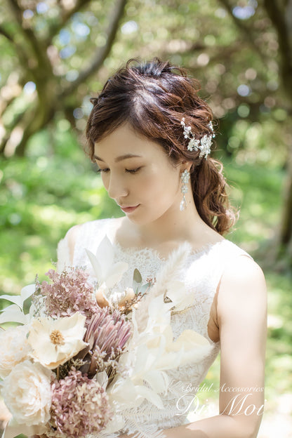 【ピアス・イヤリング】スワロフスキー×ジルコニアピアス/イヤリング ≪SZP-08/SZE-08≫ 【結婚式 ピアス イヤリング】