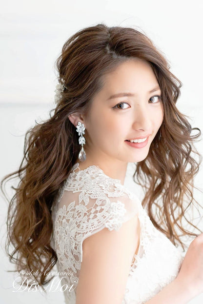 【ピアス・イヤリング】スワロフスキー×ジルコニアピアス/イヤリング ≪SZP-08/SZE-08≫ 【結婚式 ピアス イヤリング】