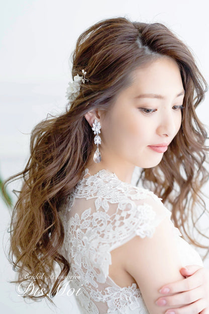 【ピアス・イヤリング】スワロフスキー×ジルコニアピアス/イヤリング ≪SZP-08/SZE-08≫ 【結婚式 ピアス イヤリング】