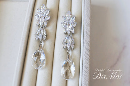 【ピアス・イヤリング】スワロフスキー×ジルコニアピアス/イヤリング ≪SZP-08/SZE-08≫ 【結婚式 ピアス イヤリング】