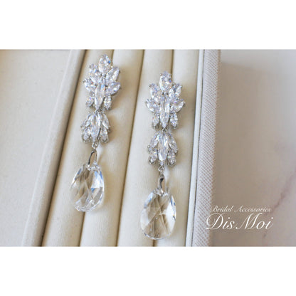 【ピアス・イヤリング】スワロフスキー×ジルコニアピアス/イヤリング ≪SZP-08/SZE-08≫ 【結婚式 ピアス イヤリング】