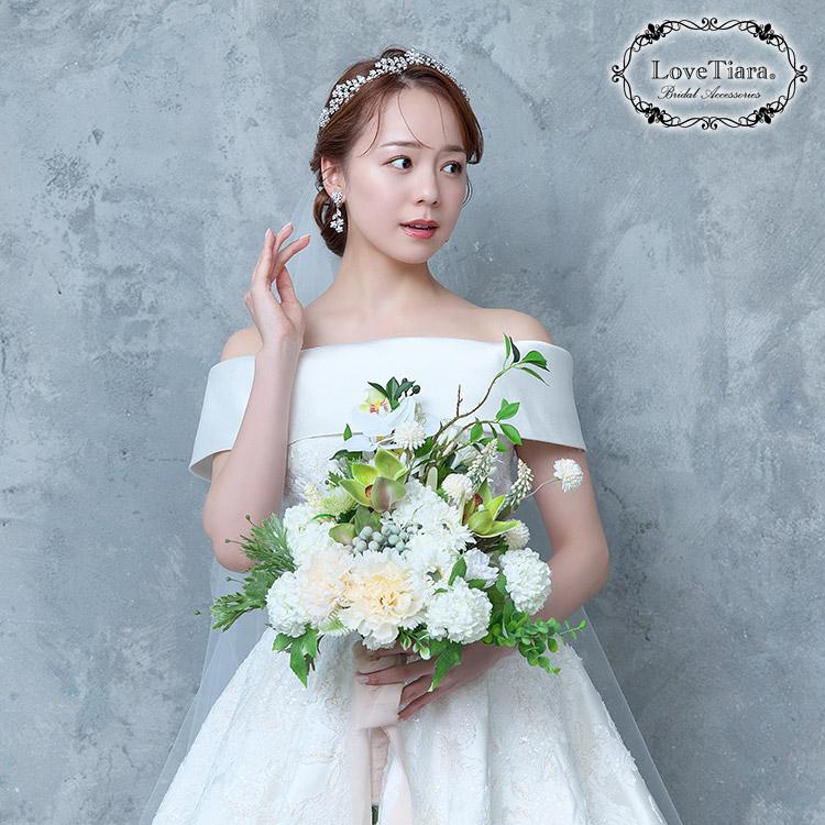 ブルームクラウンティアラ&イヤリングセット（T-109e）