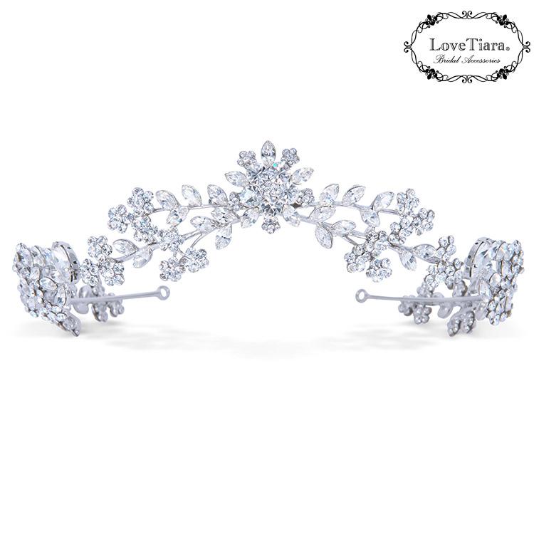 ブルームクラウンティアラ&ピアスセット（T-109p）