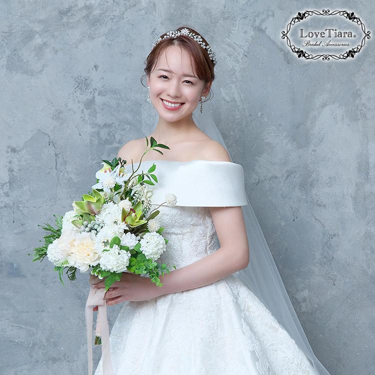 ブルームクラウンティアラ&ピアスセット（T-109p）