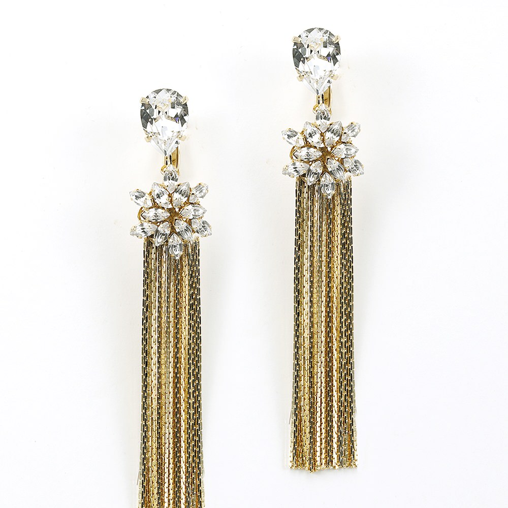 流れ星メタルタッセルのイヤリング【ゴールド】ブライダルアクセサリー 【結婚式 ピアス イヤリング】