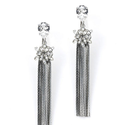 流れ星メタルタッセルのイヤリング【シルバー】ブライダルアクセサリー 【結婚式 ピアス イヤリング】