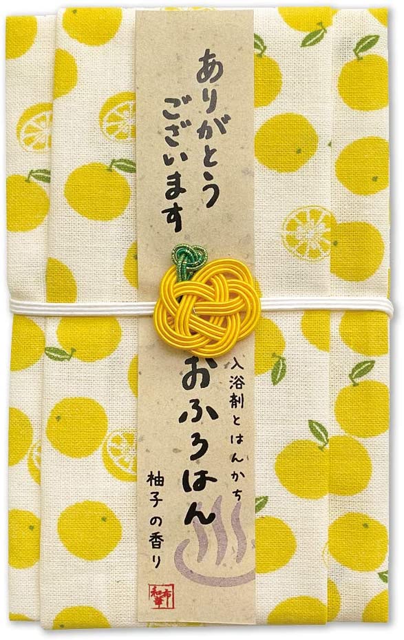 和布華 おふろはん 入浴剤 ハンカチ プチギフト お返し 心ばかり 御礼 退職 景品 ご挨拶 入学祝い (柚子/椿/抹茶_ 3点セット) メッセージ付 【結婚式 プチギフト 雑貨】