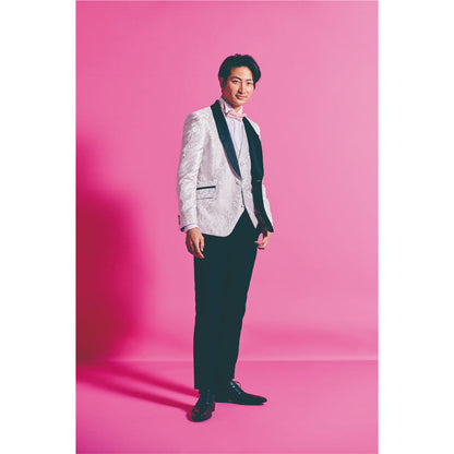 タキシードセット【ペイズリー/ホワイト】 【結婚式 タキシード レンタル】