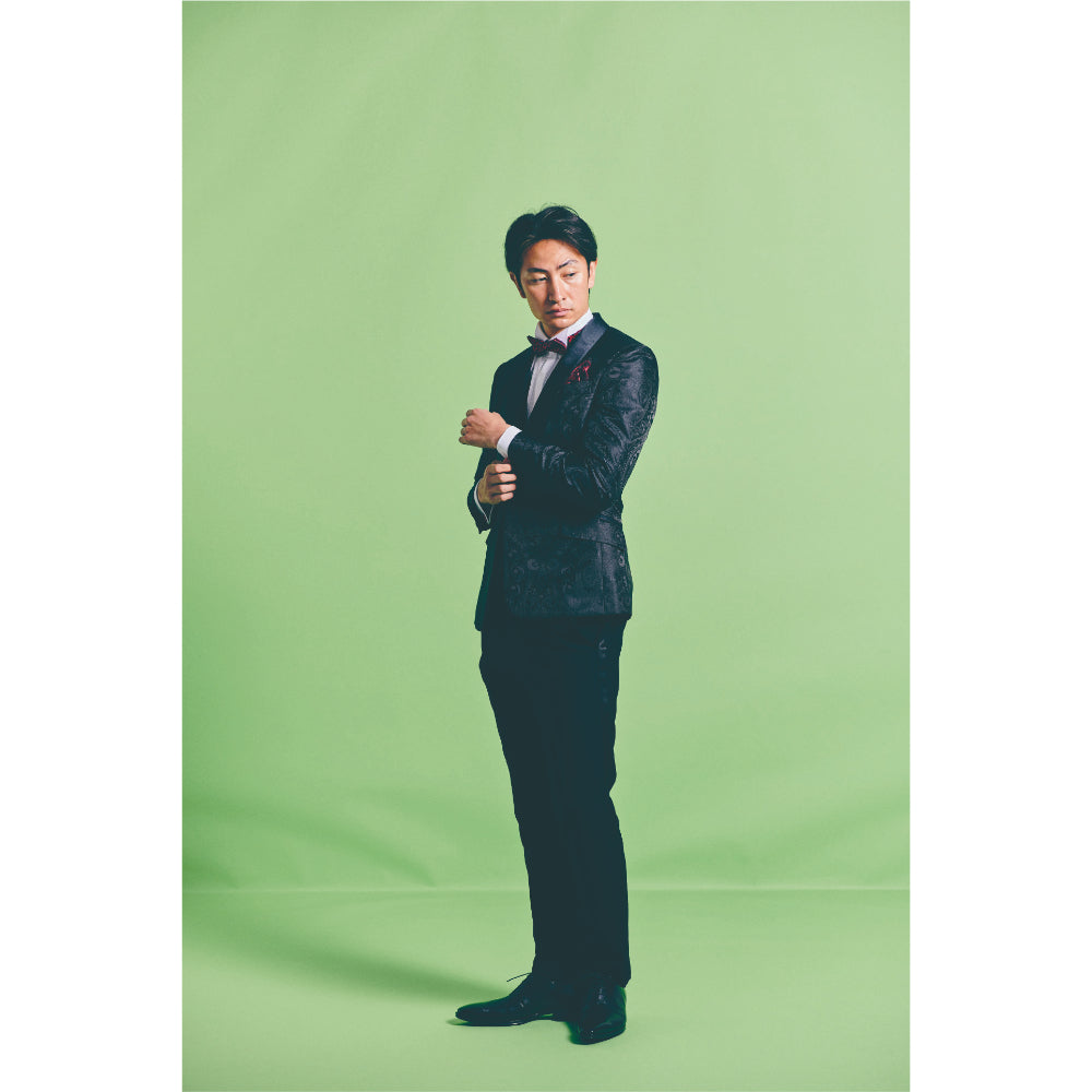 タキシードセット【ブラック/ペイズリー】 【結婚式 タキシード レンタル】