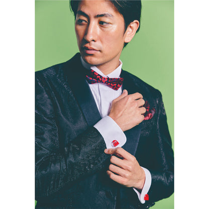 タキシードセット【ブラック/ペイズリー】 【結婚式 タキシード レンタル】